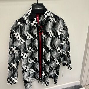 NWT ic by Connie lattice cut out see Thur zip up jacket SM